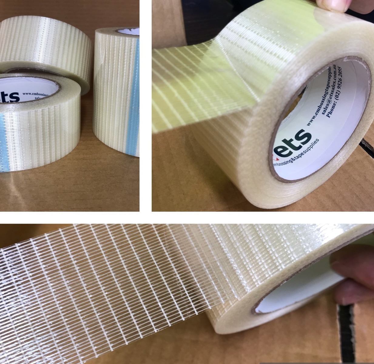 We supply Cross Weave (2 Way) Filament Tape in all sizes Australia Wide
