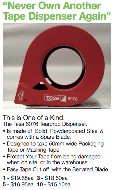 Never own another Tape Dispenser Again with our Tesa 6076 Teardrop Dispenser