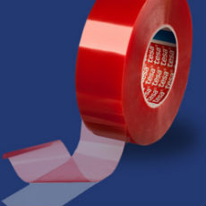 Clear Double Sided Polyester Tape - Red Liner